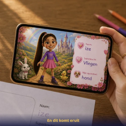 Dezelfde tekening als avatar op een telefoon